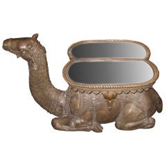 Sculptural Bronze Camel Form Low Table