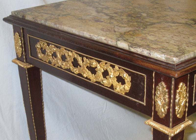 Louis XVI Style Marble & Ormolu Mounted Center Table or Desk In Good Condition In New York, NY