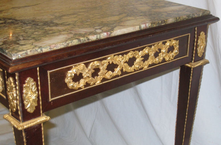 19th Century Louis XVI Style Marble & Ormolu Mounted Center Table or Desk