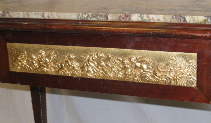 Louis XVI Style Marble & Ormolu Mounted Center Table or Desk 2