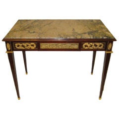 Louis XVI Style Marble & Ormolu Mounted Center Table or Desk