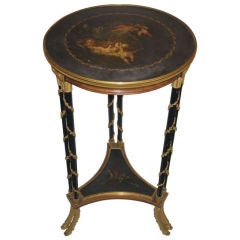Louis XVI Style Gueridon Side Table with Vernis Martin Top