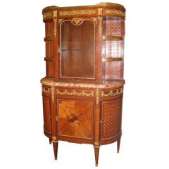 Antique Louis XVI Revival Marquetry Display Cabinet