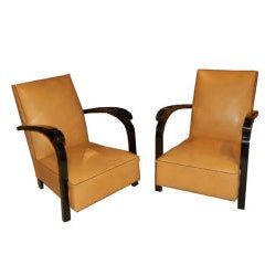 Pair of French Art Deco Club Chairs 1