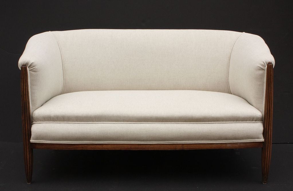 French Upholstered Sofa of Fruitwood