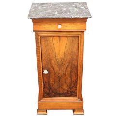 Louis Philippe Night Stand of Walnut with Black Marble Top