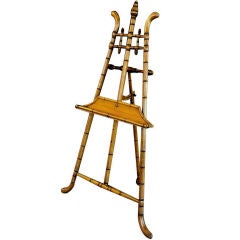 Antique Faux Bamboo Easel of Turned Wood