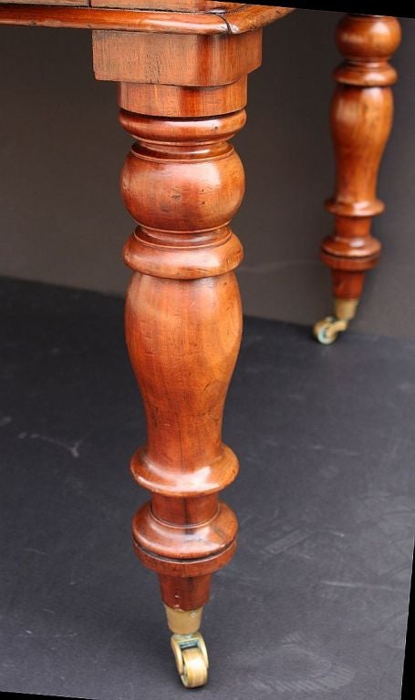 English Partner’s Writing or Library Table with Leather Top 1