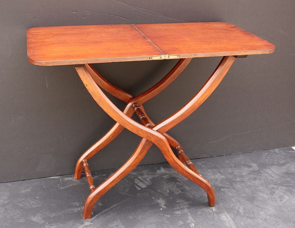 English Coaching Table with Serpentine Legs of Mahogany