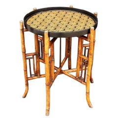Antique English Bamboo Tray Table