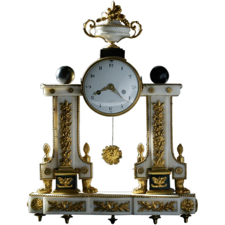 Signed French Louis XVI Mantle Clock For Sale