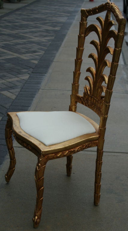 20th Century Set of 10 Carved and Gilded Italian Dining Chairs