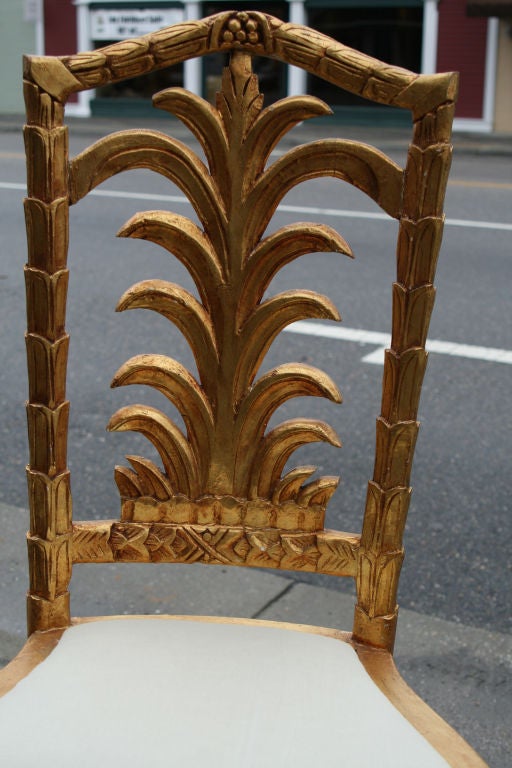 Set of 10 Carved and Gilded Italian Dining Chairs 2