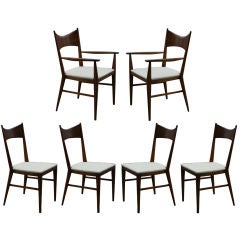 Retro Set of 6 Chairs by Paul Mccobb for Calvin with Bowtie Backs