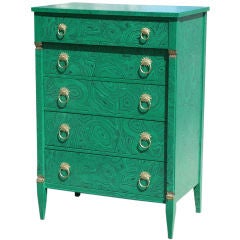 1940s Faux Malachite Chest of Drawers
