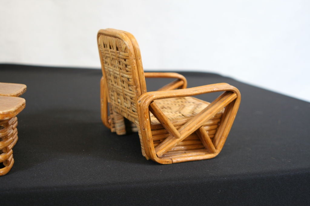 American Paul Frankl style Salesman Sample Rattan Set