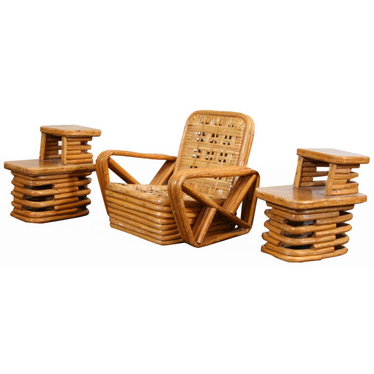 Paul Frankl style Salesman Sample Rattan Set