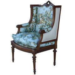 Vintage Louis XVI Style Wingback Armchair