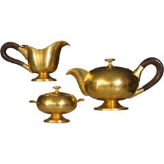 Stylish 1930's Italian Gold Plated Tea Set