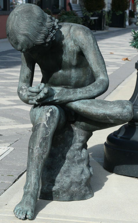 A 19th Century Neapolitan Bronze Model of Spinario