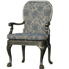 Vintage Italian Silver Gilt Irish Chippendale Style Arm Chair