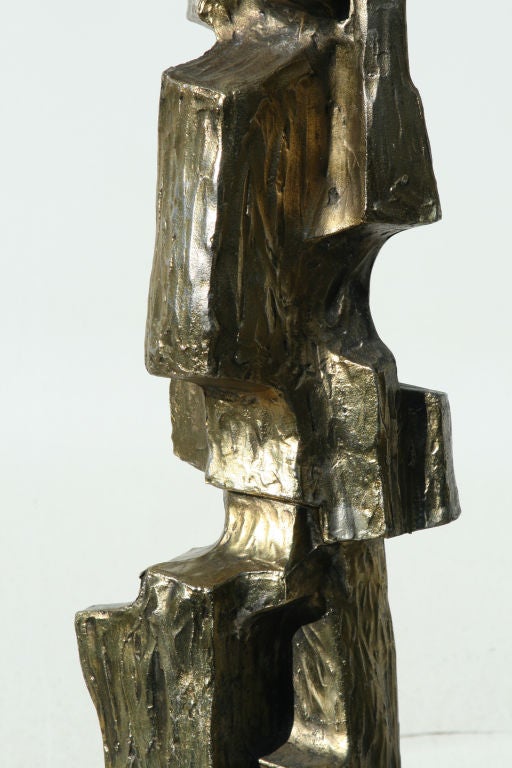 Pair of Metal Brutal Lamps after Paul Evans