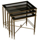 1940's French Brass Nesting Table Set