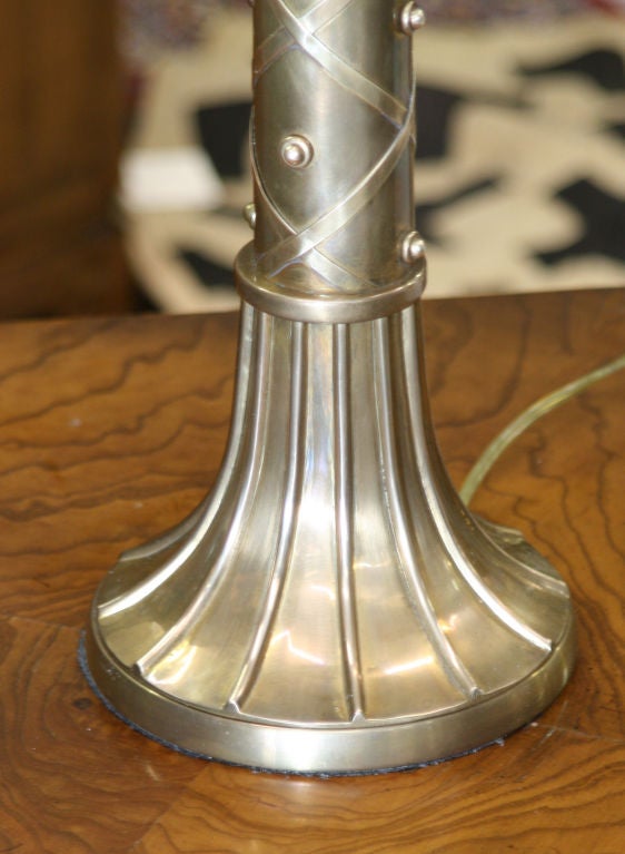 American Studded Brass Chapman Lamp  For Sale