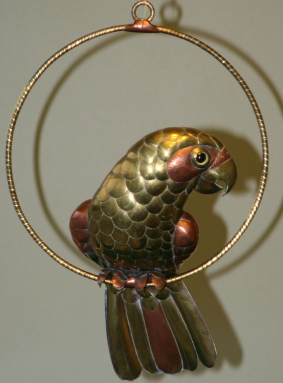 Mexican Parrot Sculpture by Sergio Bustamante