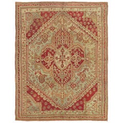Antique Turkish Ghiordes Oushak Rug 6