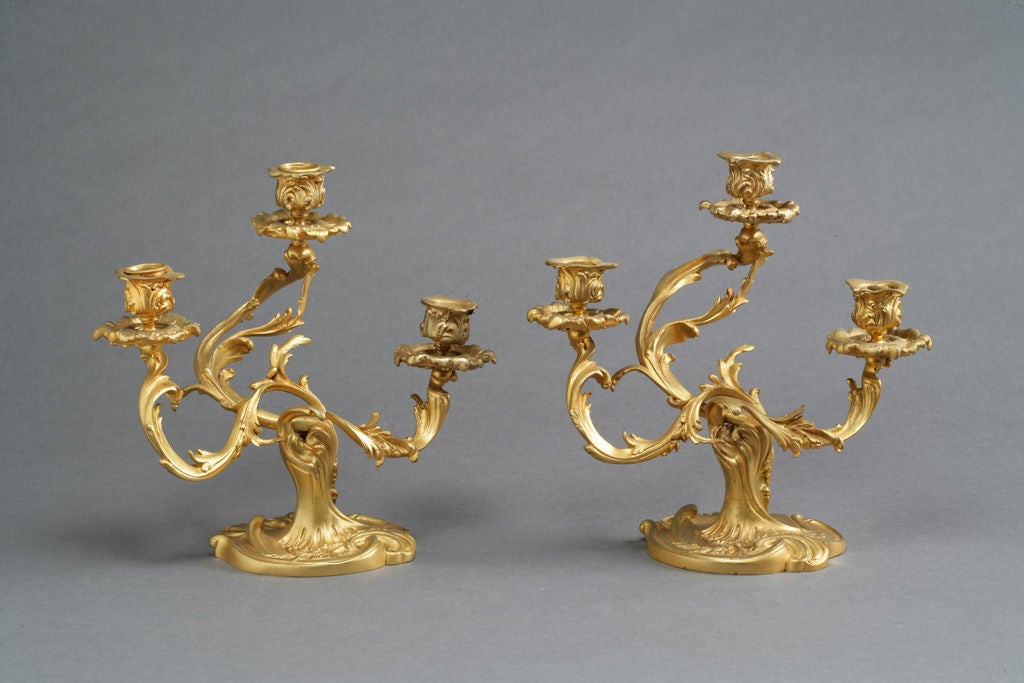 Pair of French gilded candelabras