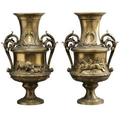 Isadore Bonheur bronze urns