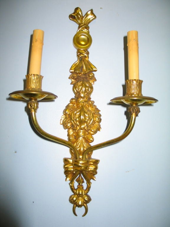 Bronze and mirrored double wall sconces