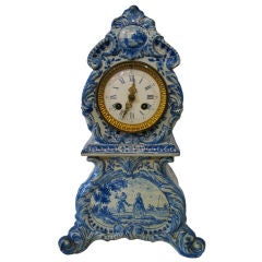 Antique Delft mantle clock