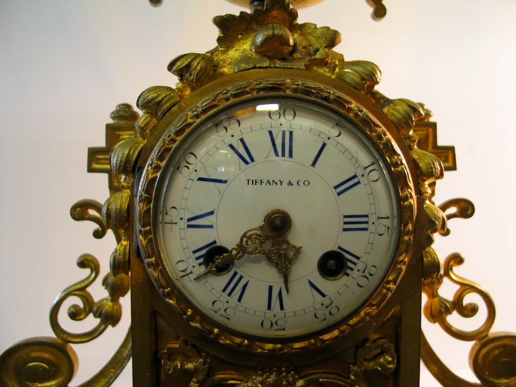 French gilt bronze mantel clock