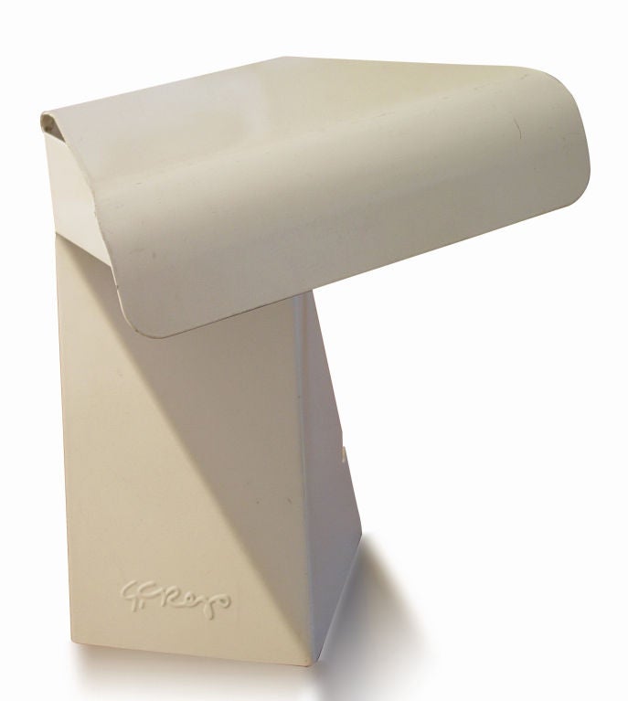 Pair Modern White Metal Table or Wall Lamps