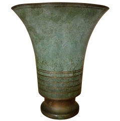 Carl Sorensen Verdigris Bronze 6" Vase, Signed