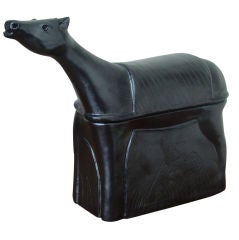 Robert & Jean Cloutier Ceramic Horse Box, Signed