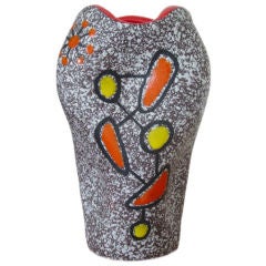 French Ceramic Vase I, Vallauris, Signed