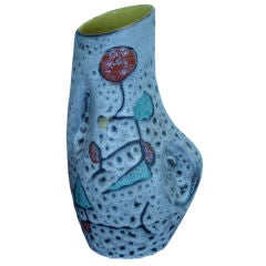 French Ceramic Vase II, Vallauris, Signed