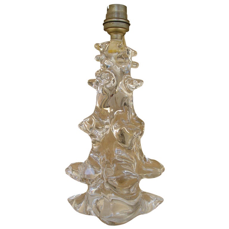 Small Crystal Lamp by Schneider, Signed
