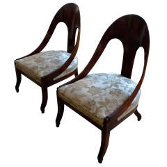 Pair Regency Spoon Back Chairs