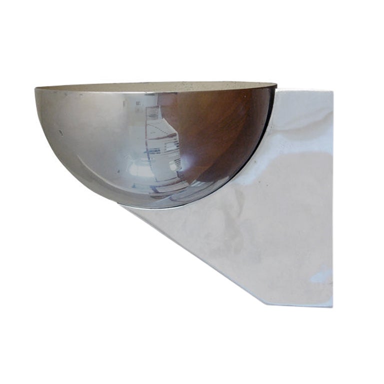 Polished Chrome French Wall Sconce For Sale