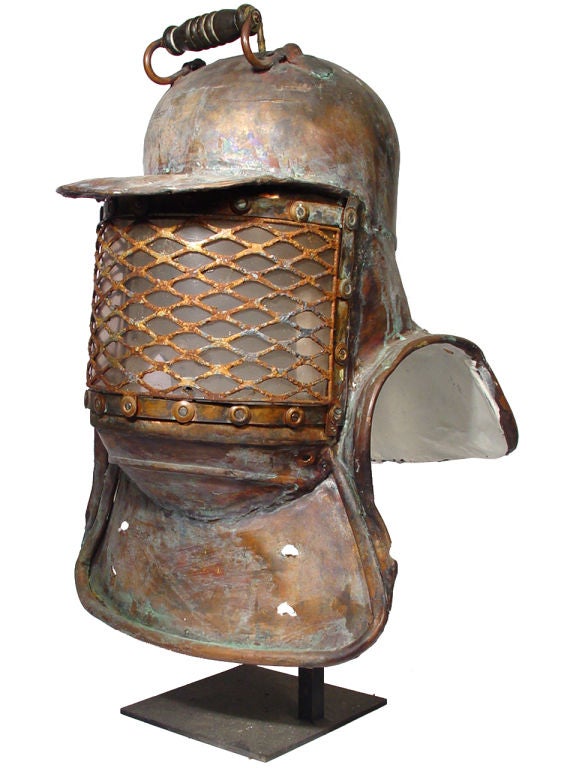 copper diving helmet