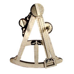 3 Foot Tall Wood & Ivory Trade Sign - Mariner's Octant