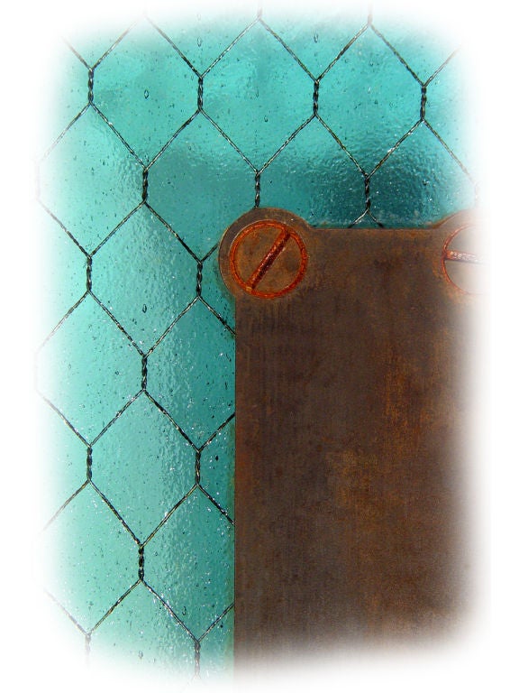 American Antique Blue Wire Glass Sconce