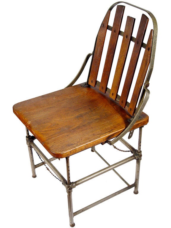 “Adjustable Industrial Chair”  Is what the manufacturer inscribed on the oval brass plaque. Now it sounds like a real generic statement... But at the turn-of-the-century it  was a ground breaking innovation. This was produced in San Francisco by