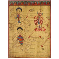 Collection de peintures tibétaines d'anatomie médicale