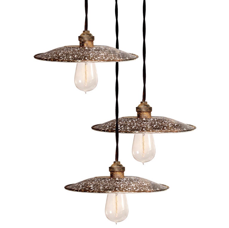 French Porcelain Graniteware Style lamps