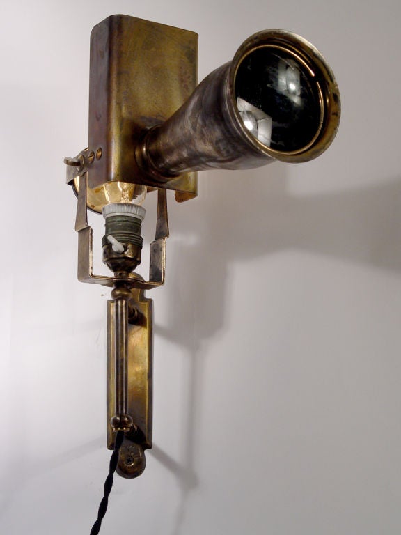 Italian Early Brass Articulated Medical Spot Light